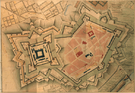 Napoleonischer Stadtplan Jülichs von 1805
